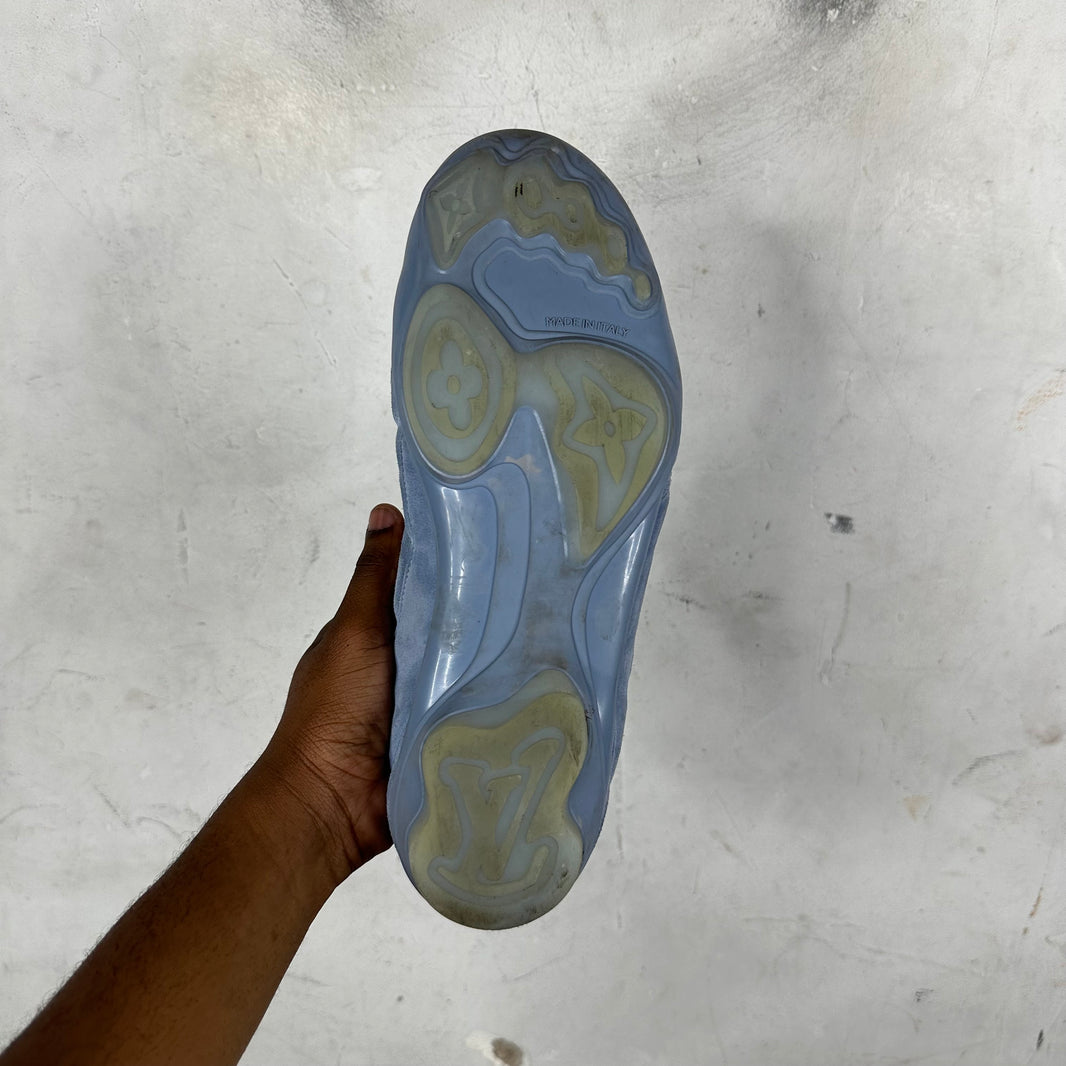 Louis Vuitton Blue Suede Soccer Shoes