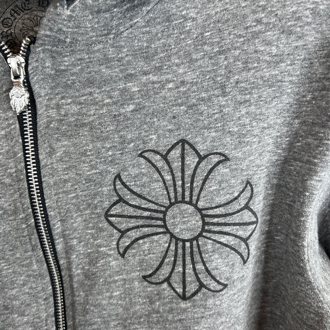 Chrome Hearts Grey Plus Zip-Up Hoodie