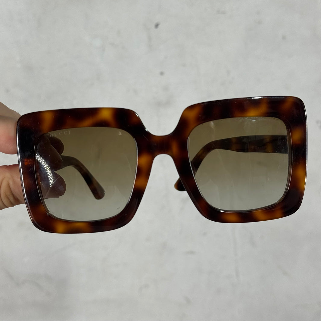 Gucci Wide Lens Tortoise Sunglasses