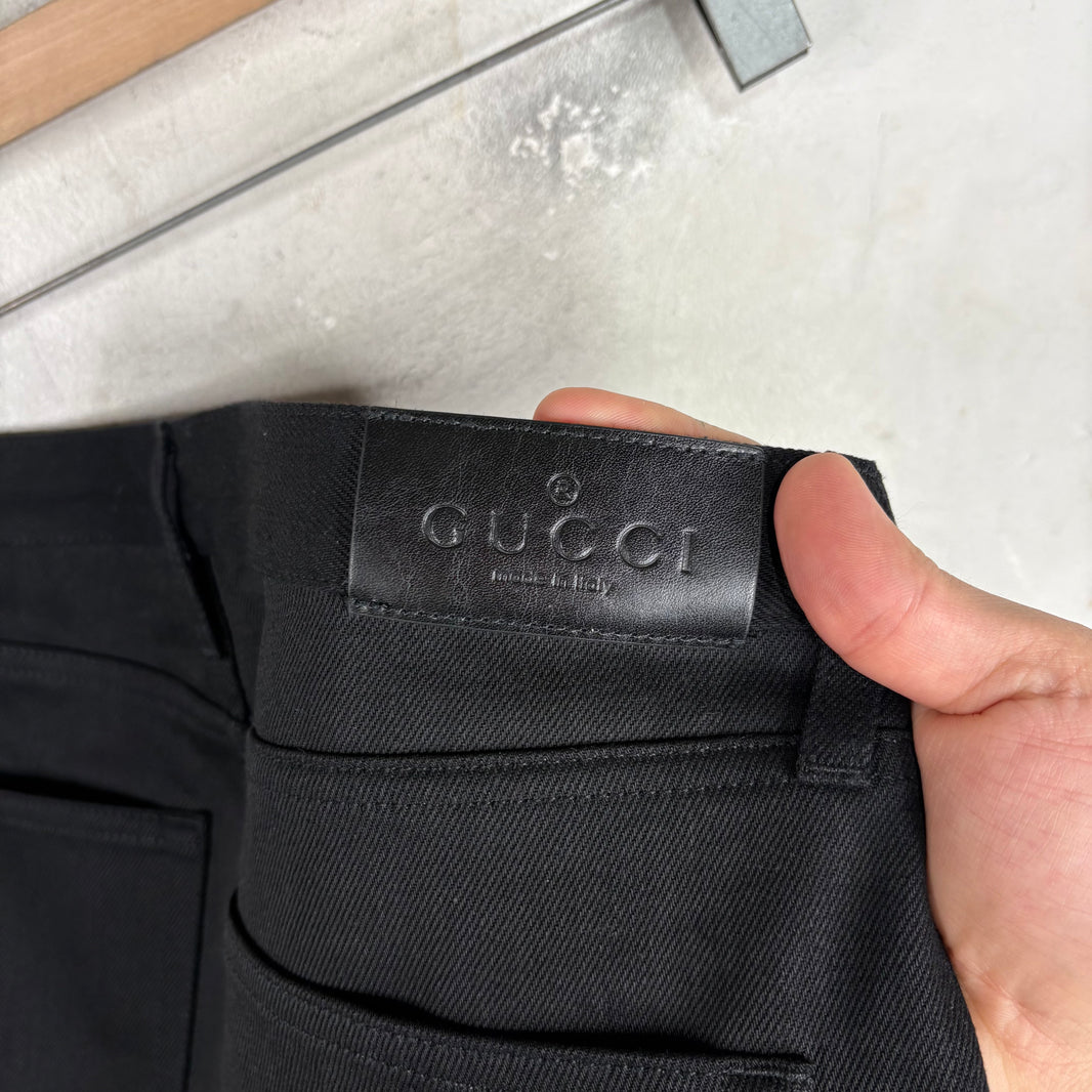 Gucci Black Raw Horsebit Jeans