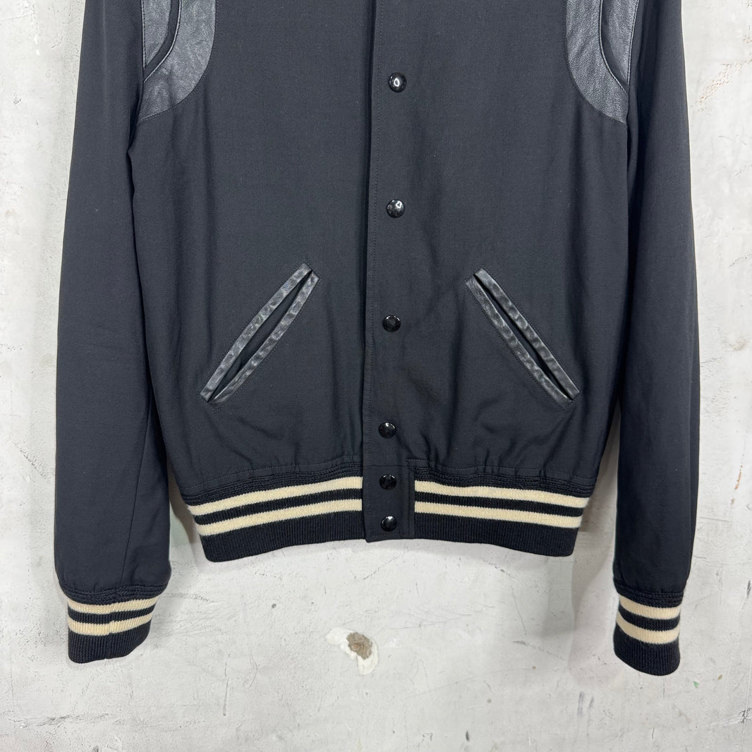 Saint Laurent Black Tonal Light Wool Teddy Jacket