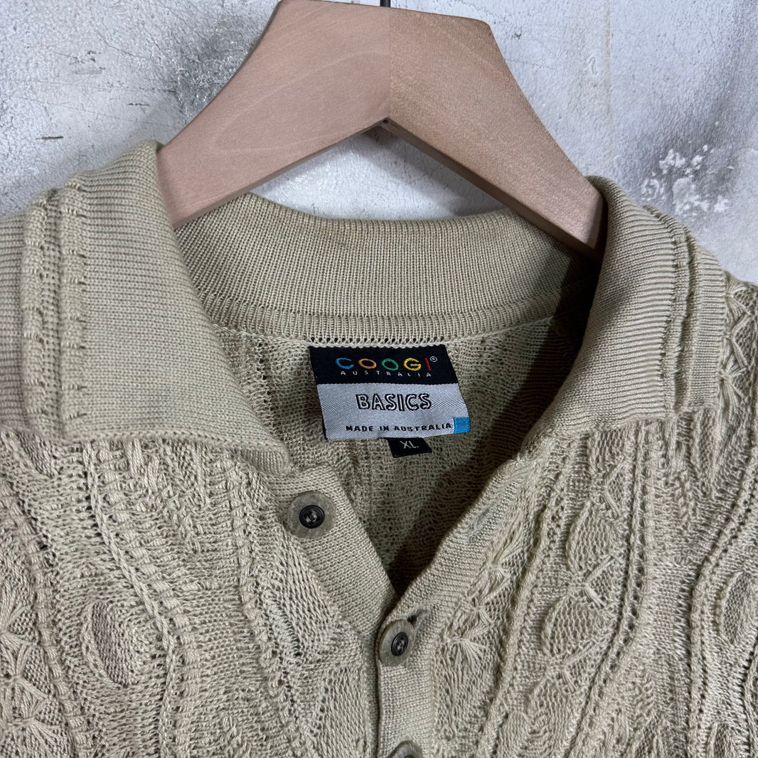 Vintage Coogie Beige Knitted Polo