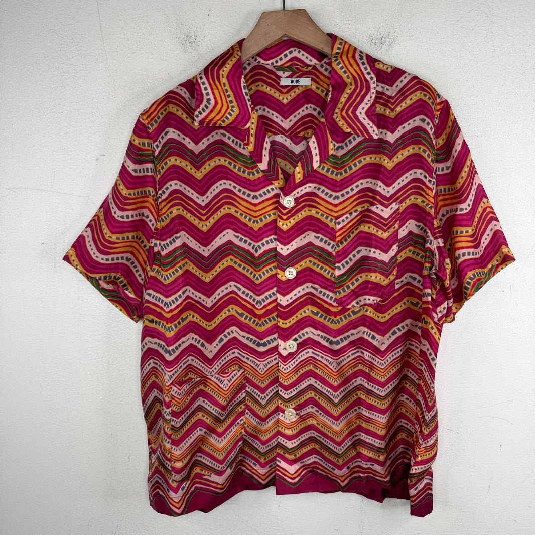 Bode Silk Zig Zag S/S Shirt