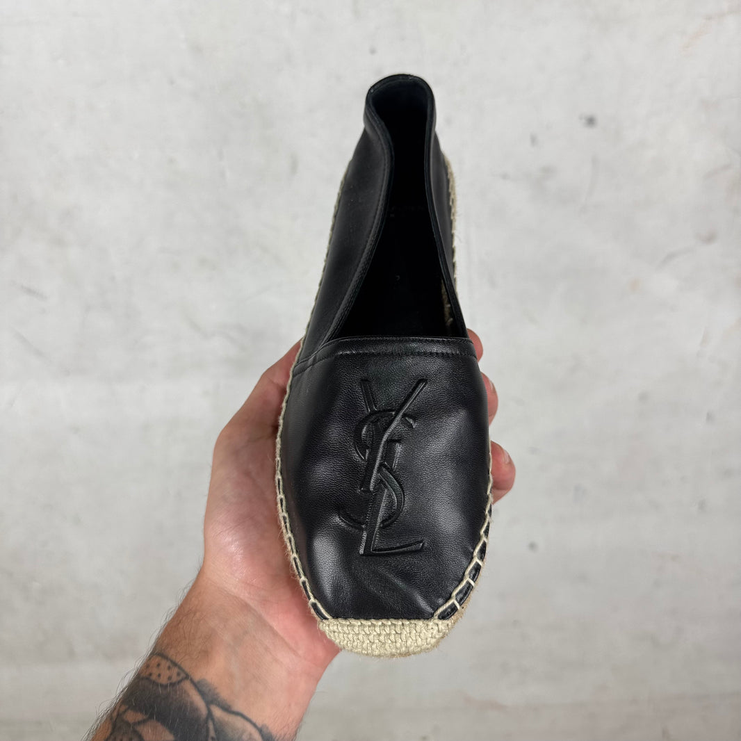 Saint Laurent Leather Logo Espadrilles