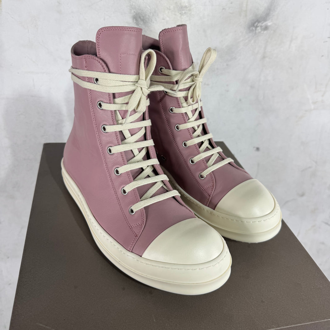 Rick Owens Pink Leather Ramone Highs