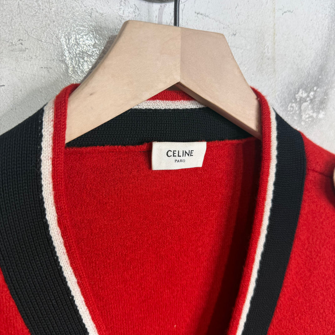 Celine Epaulette Hardwared Cardigan Sweater