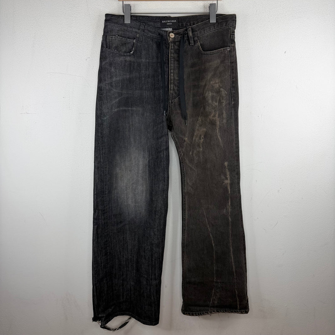 Balenciaga Black/Gray 50/50 Jeans