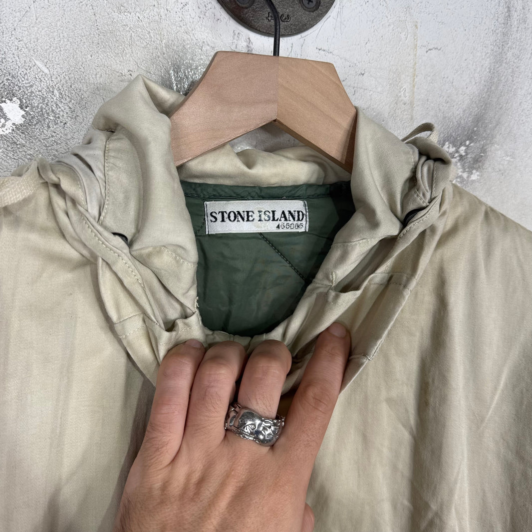 Stone Island 90's Beige Padded Canvas Lined Jacket