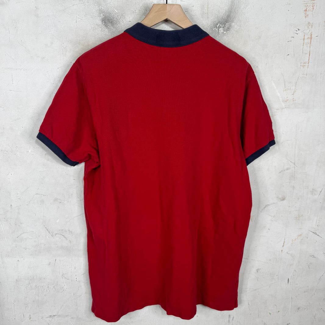 Ralph Lauren Plaid "3" Red/Navy Polo