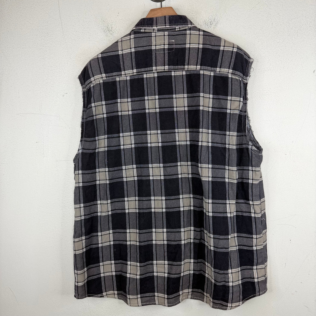 ERL Cut-Sleeve Plaid Shirt
