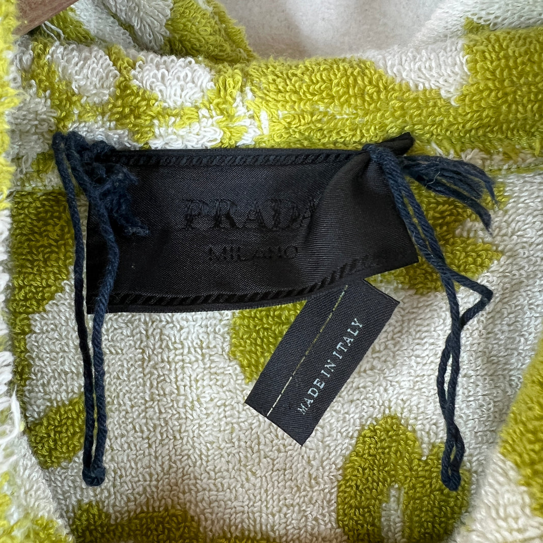 Prada Floral Green Terry Cloth Hoodie