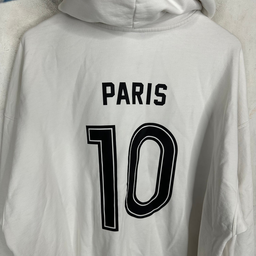 Balenciaga White Soccer Zip Hoodie