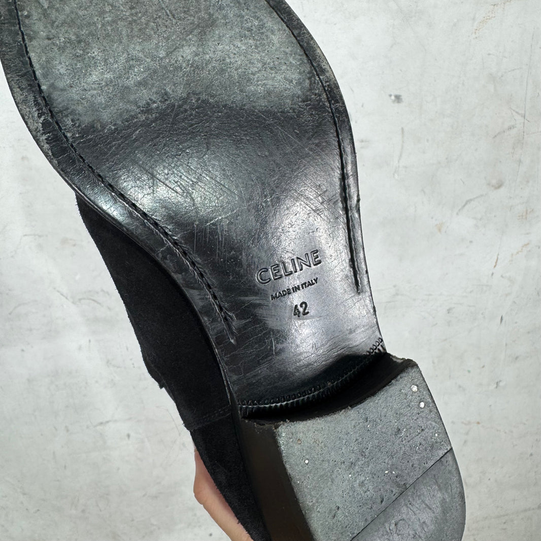 Celine Black Suede Chelsea Boots