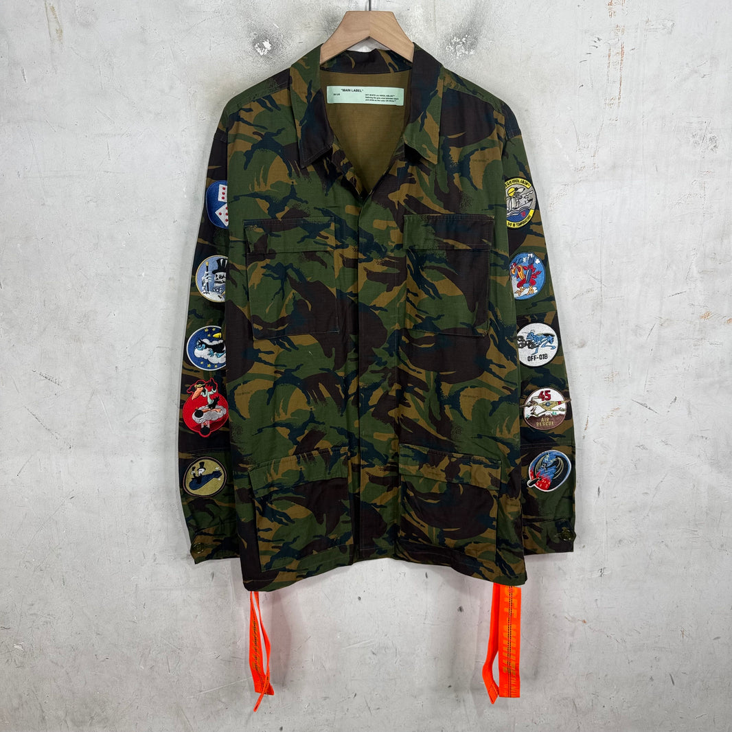 Off White Camo Patch Strap Cargo Jacket