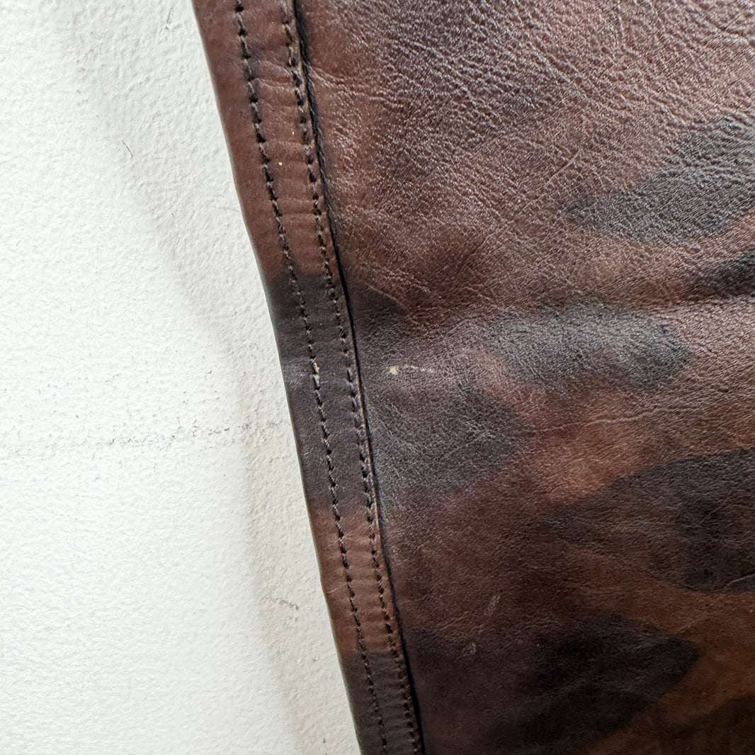 Balenciaga Brown Calf Leather Pants