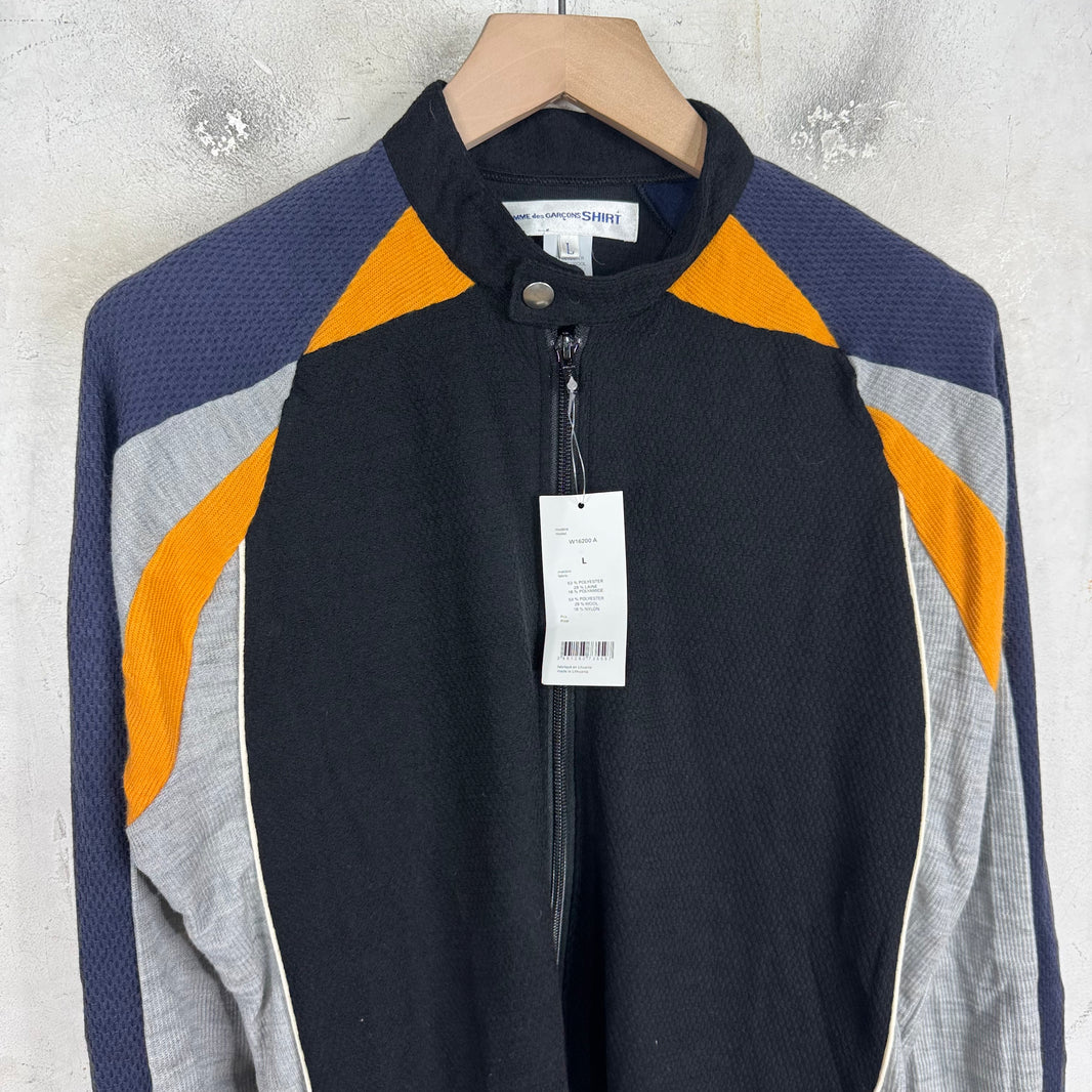 CDG Shirt Black/ Grey Mesh Paneled Track Jacket