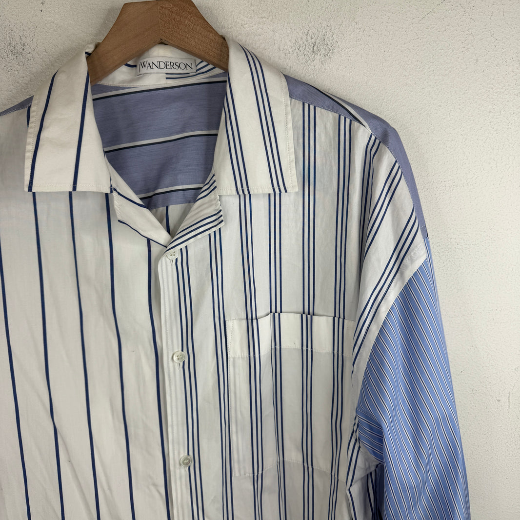 JW Anderson Striped Patchwork Button Up Shirt
