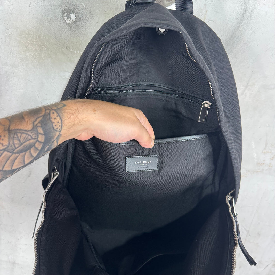 Saint Laurent Canvas Leather Backpack