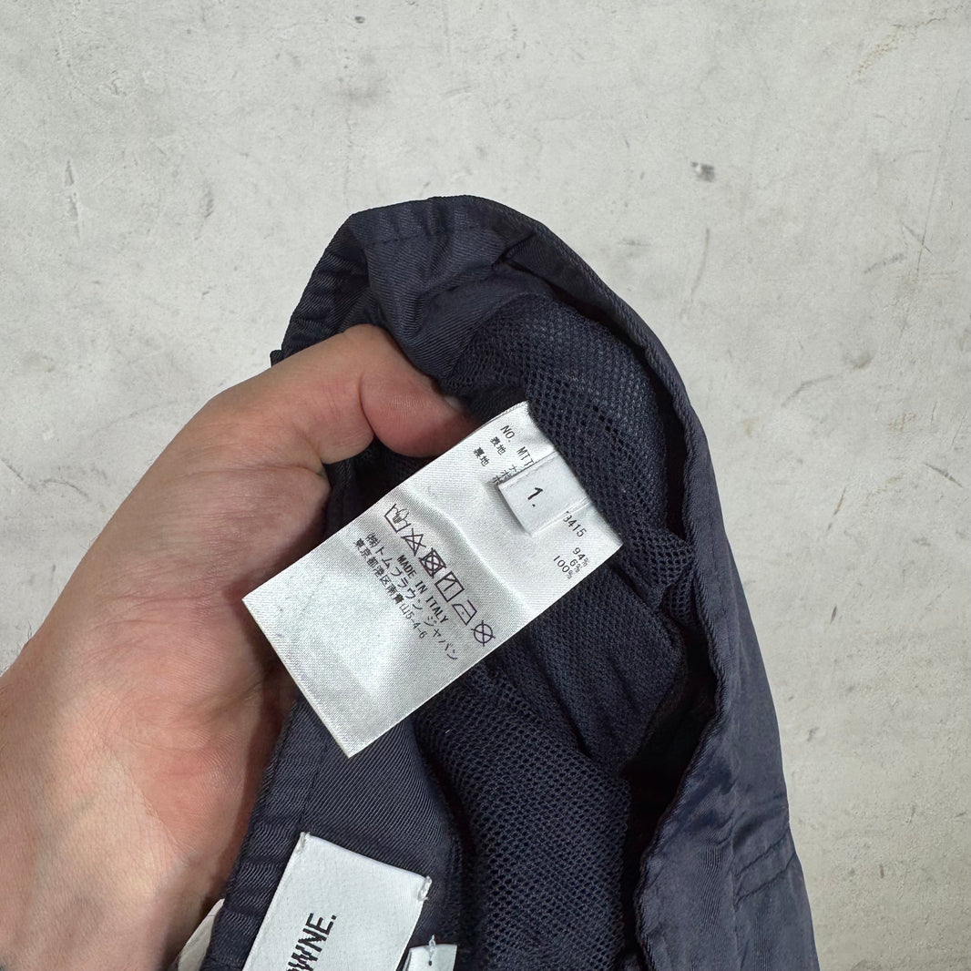 Thom Browne Navy Nylon Striped Shorts