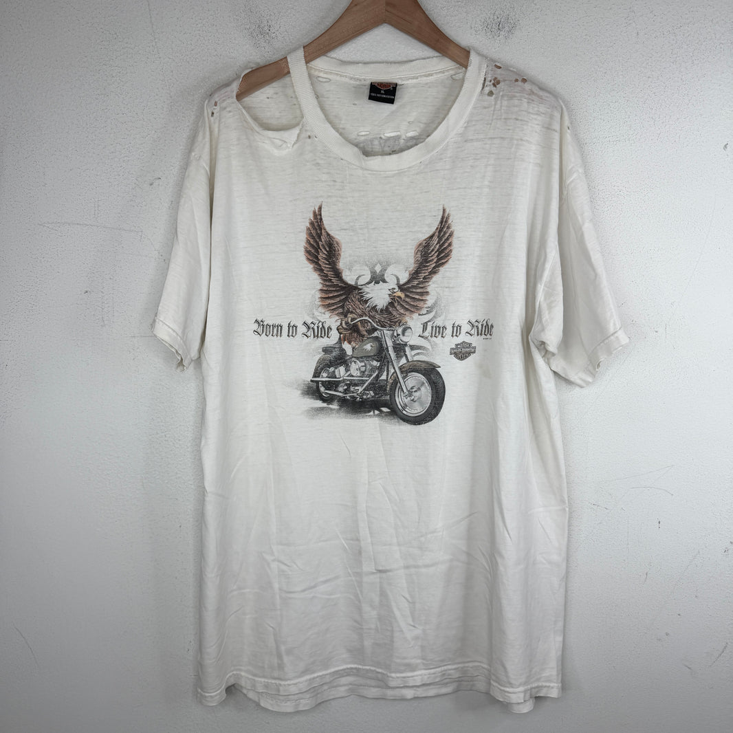 Vintage Smoked Harley Born to Ride Shirt
