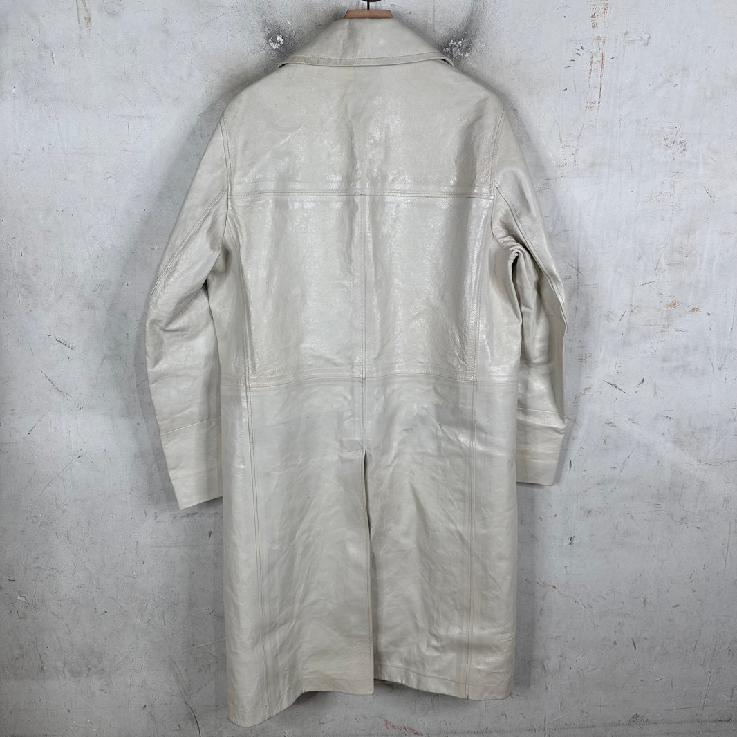 Calvin Klein 205W39NYC White Sample Leather Coat