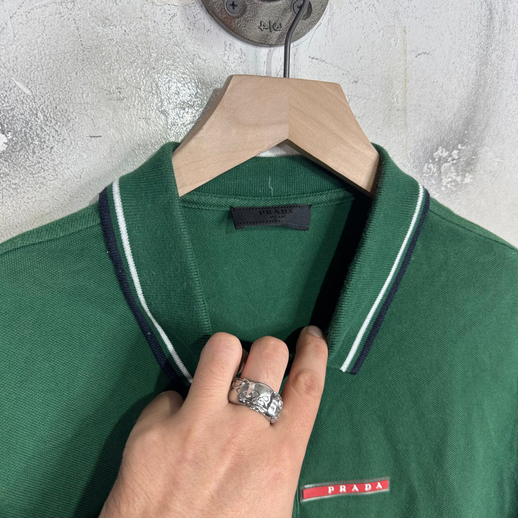 Prada Green Linea Rossa Polo
