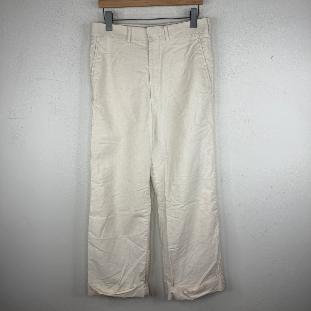 Junya Watanabe White Cuffed Hem Trousers