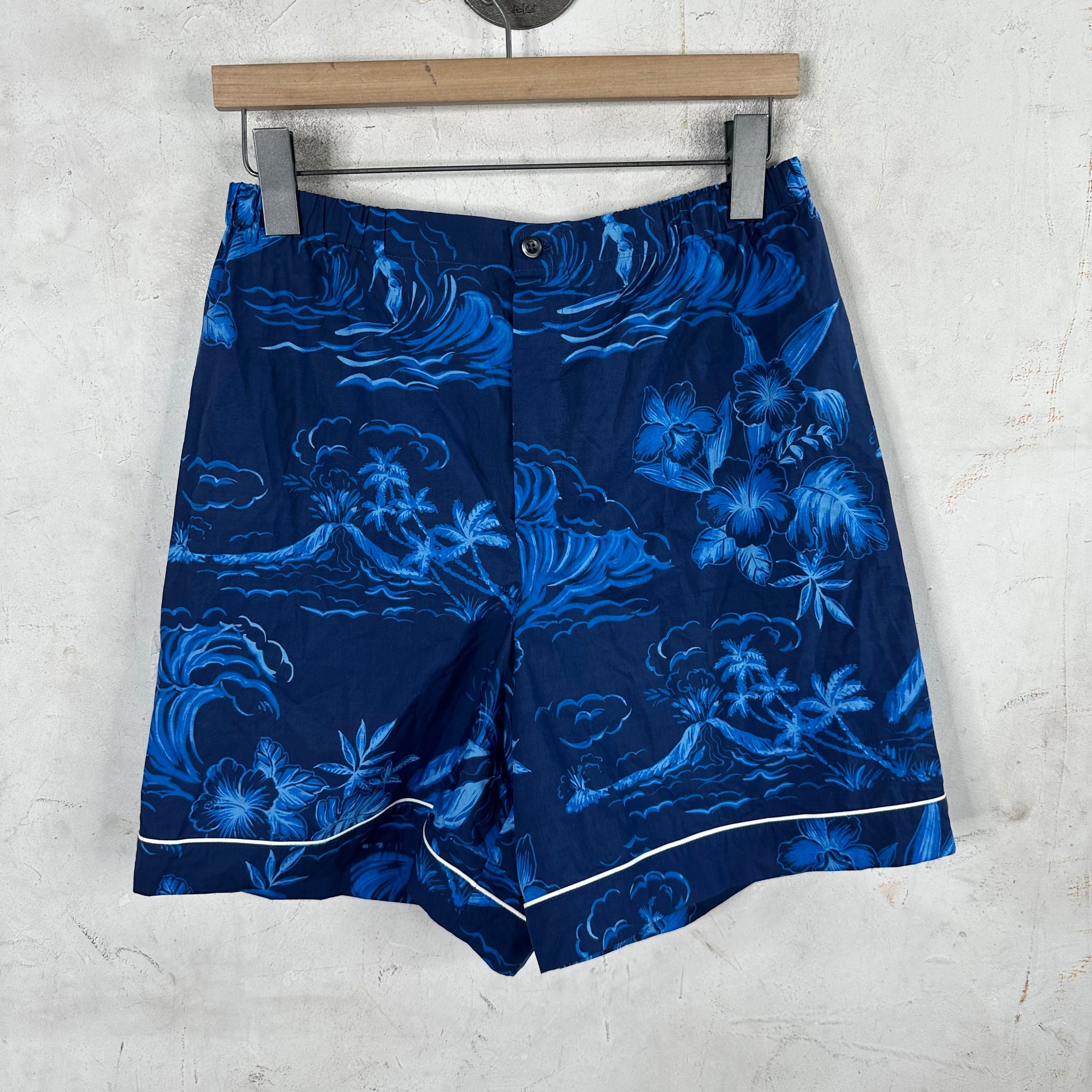 PRADA Beach Print Cotton Shorts