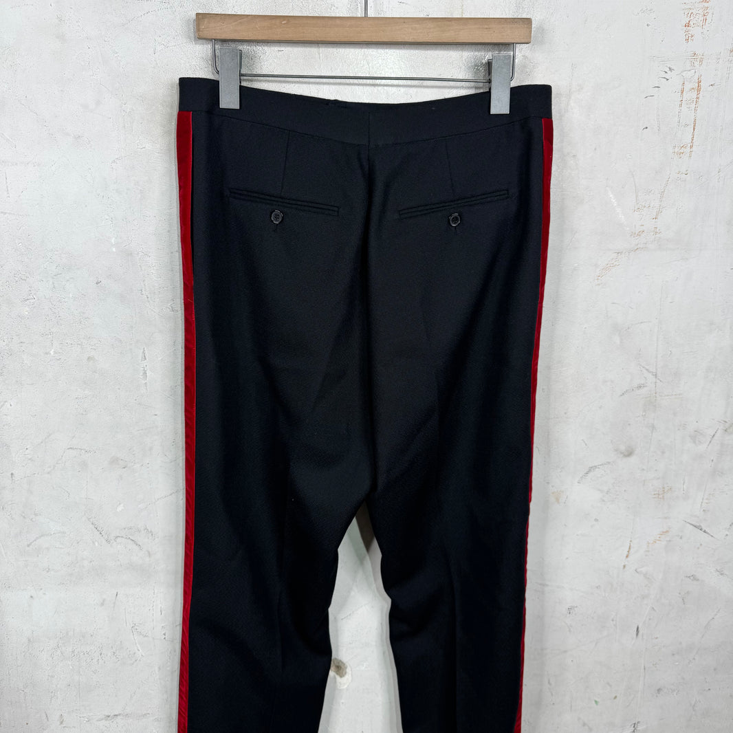 Saint Laurent Red Striped Black Trousers