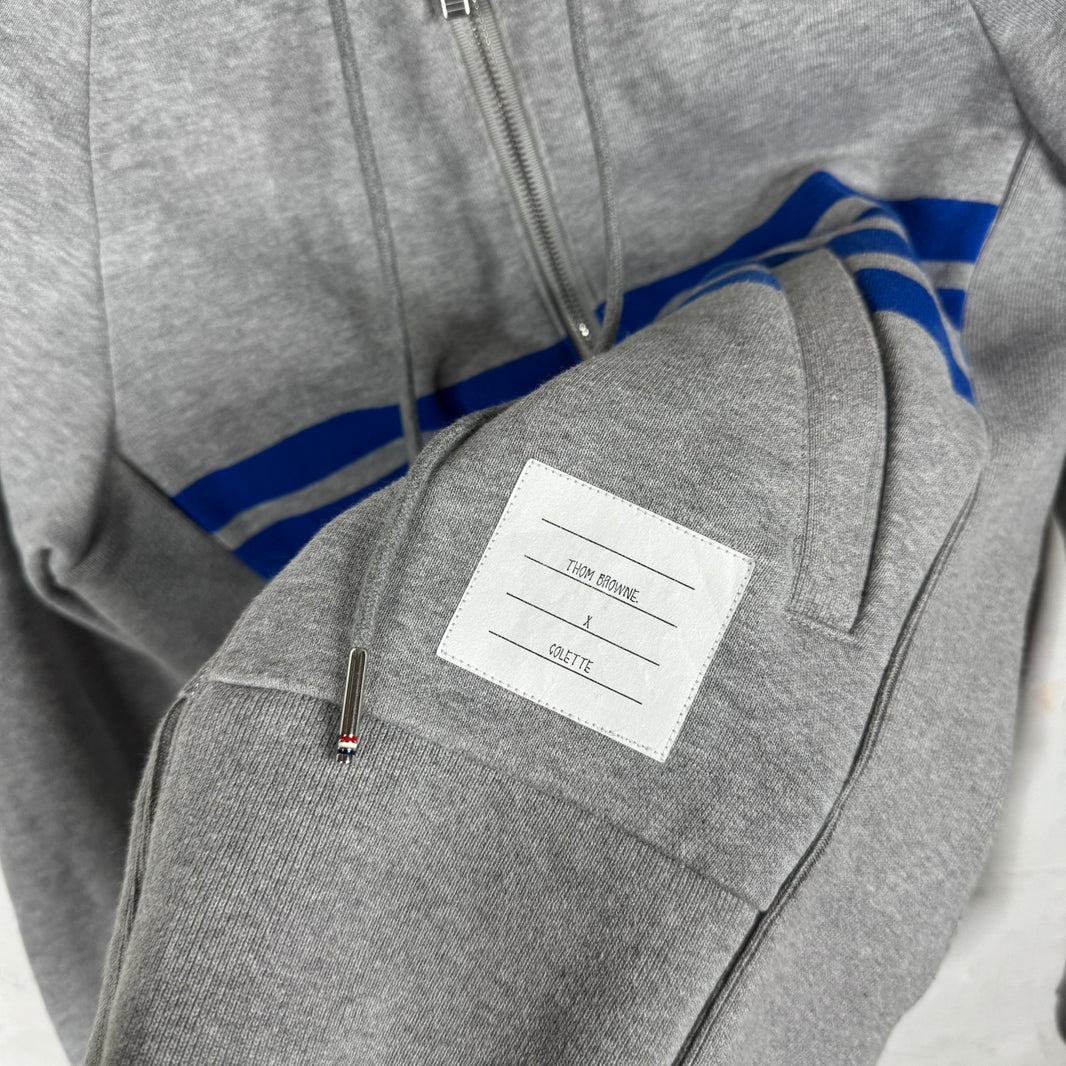 Thom Browne x Colette Striped Zip Hoodie