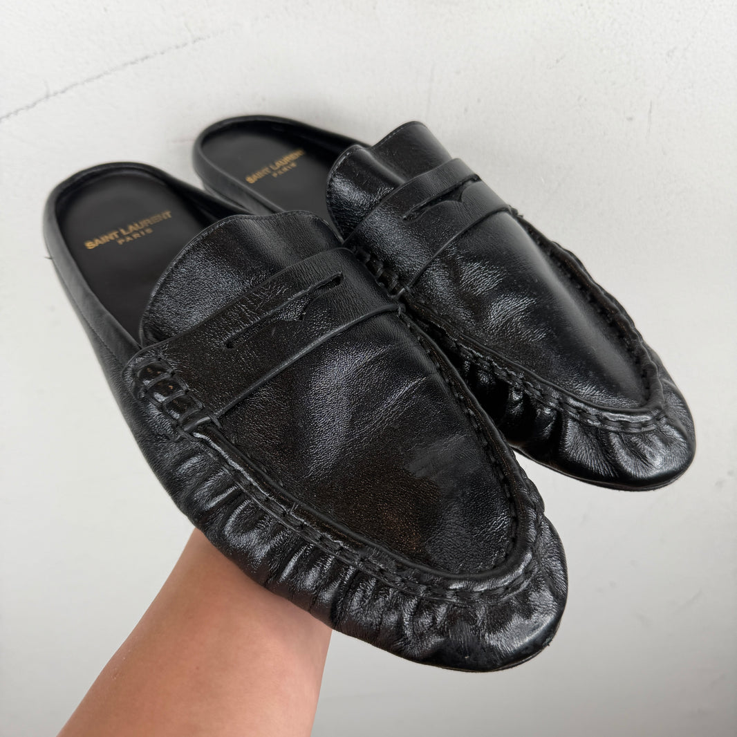 Saint Laurent Shiny Le Loafer Mules