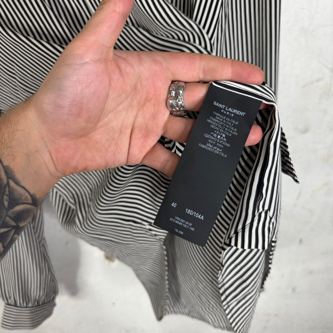 Saint Laurent Silk Pinstriped Shirt