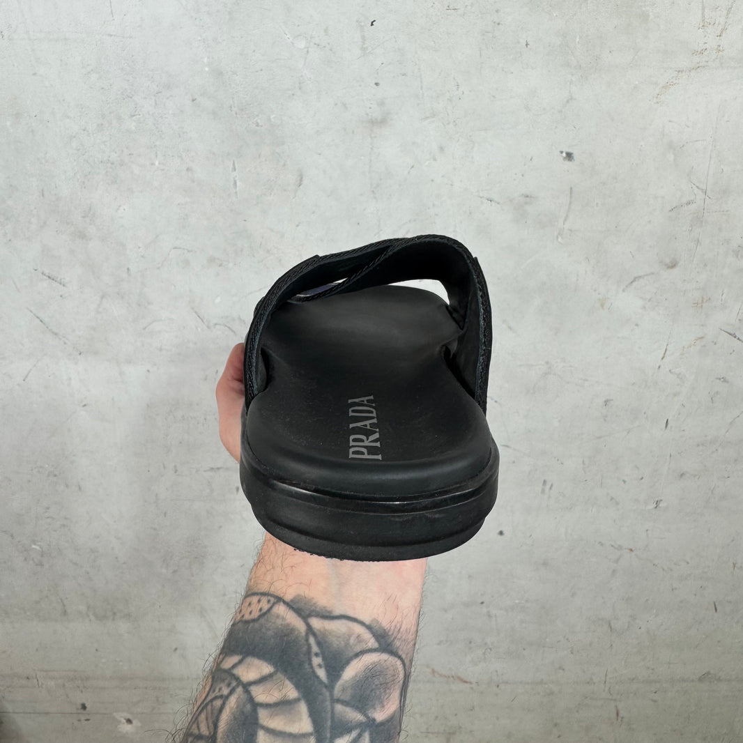 Prada Logo Strapped Sandals