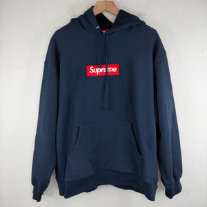 Supreme Navy/Red Box Logo Hoodie