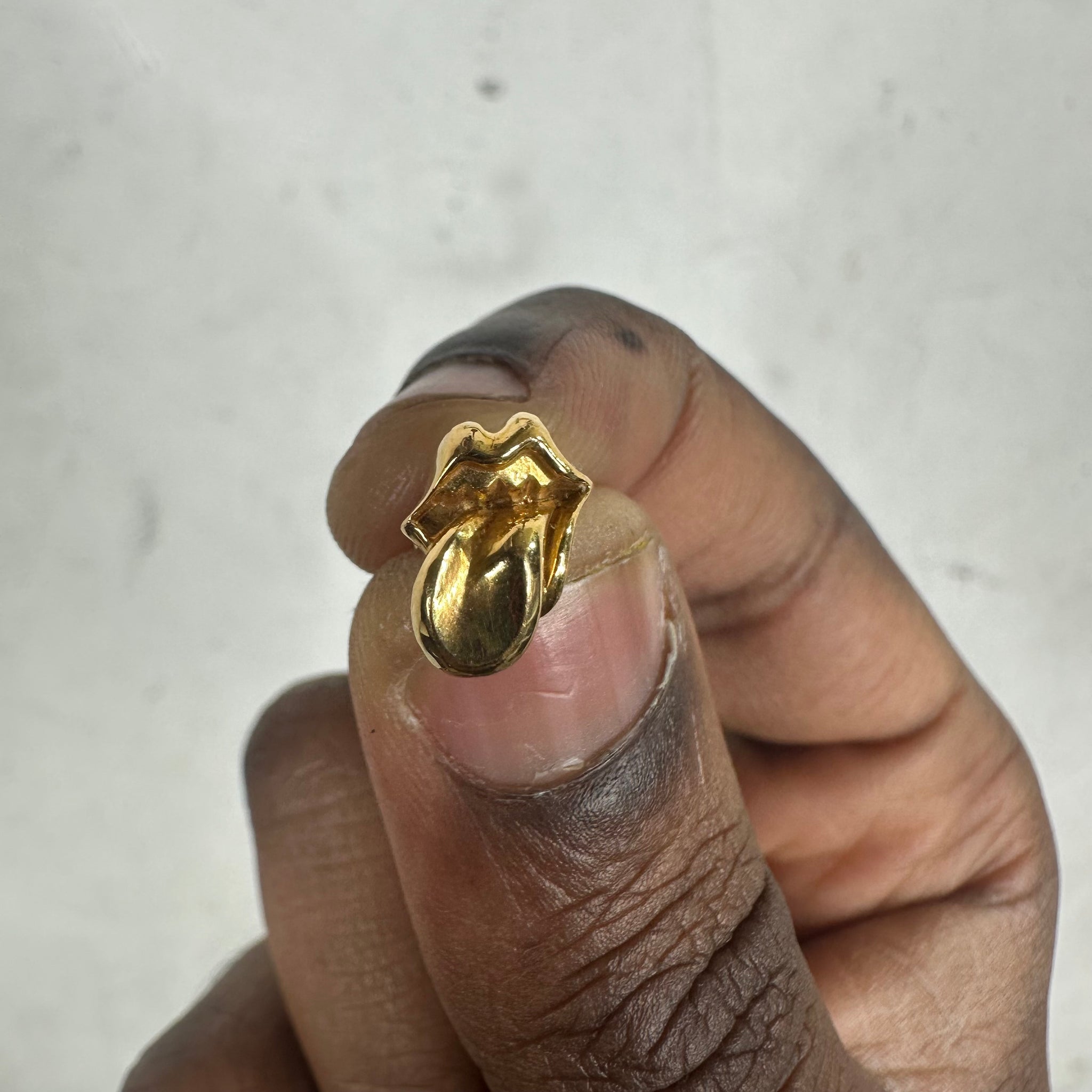Chrome Hearts Gold Rolling Stones Earring