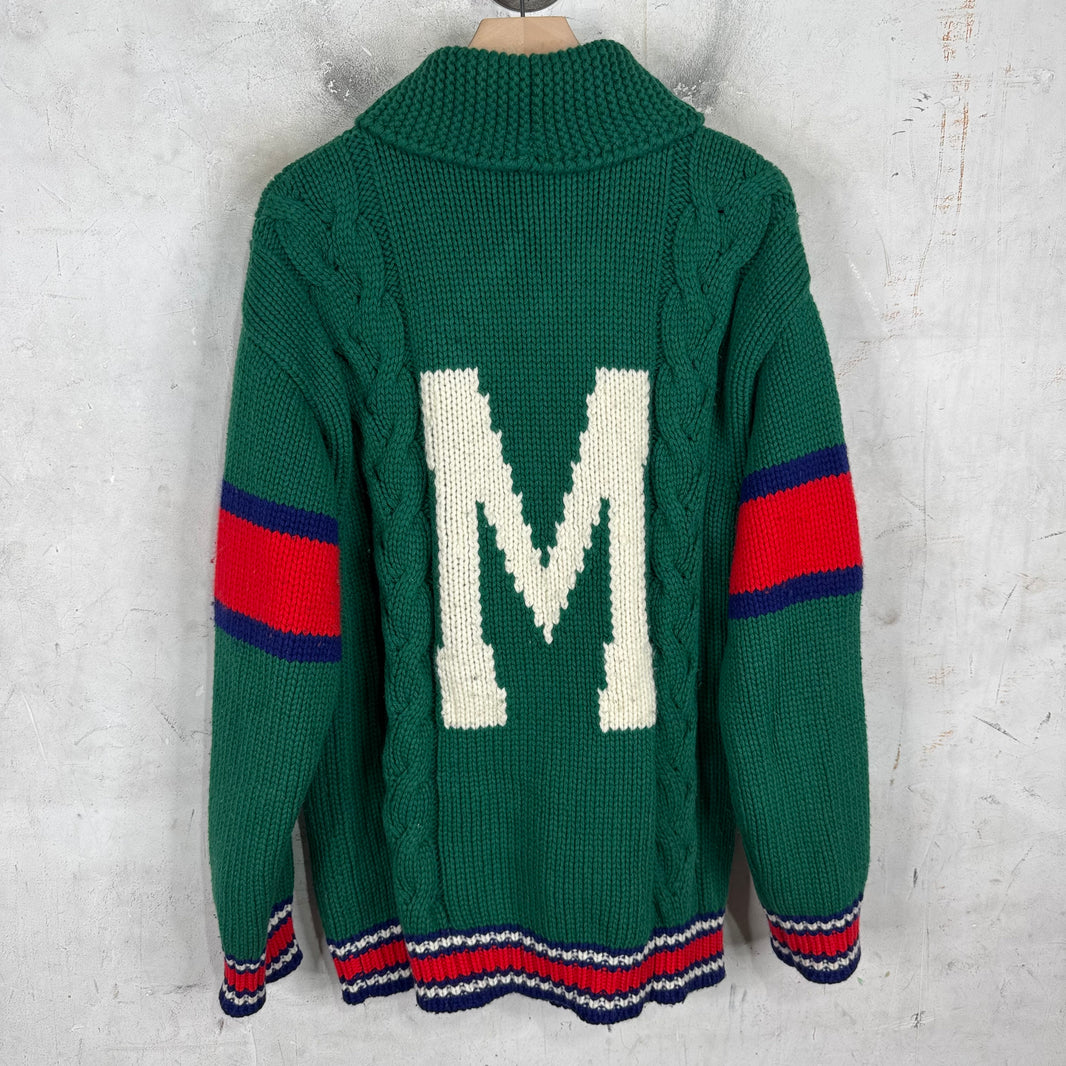 Gucci "M" Zip-Up Cowichan Cardigan