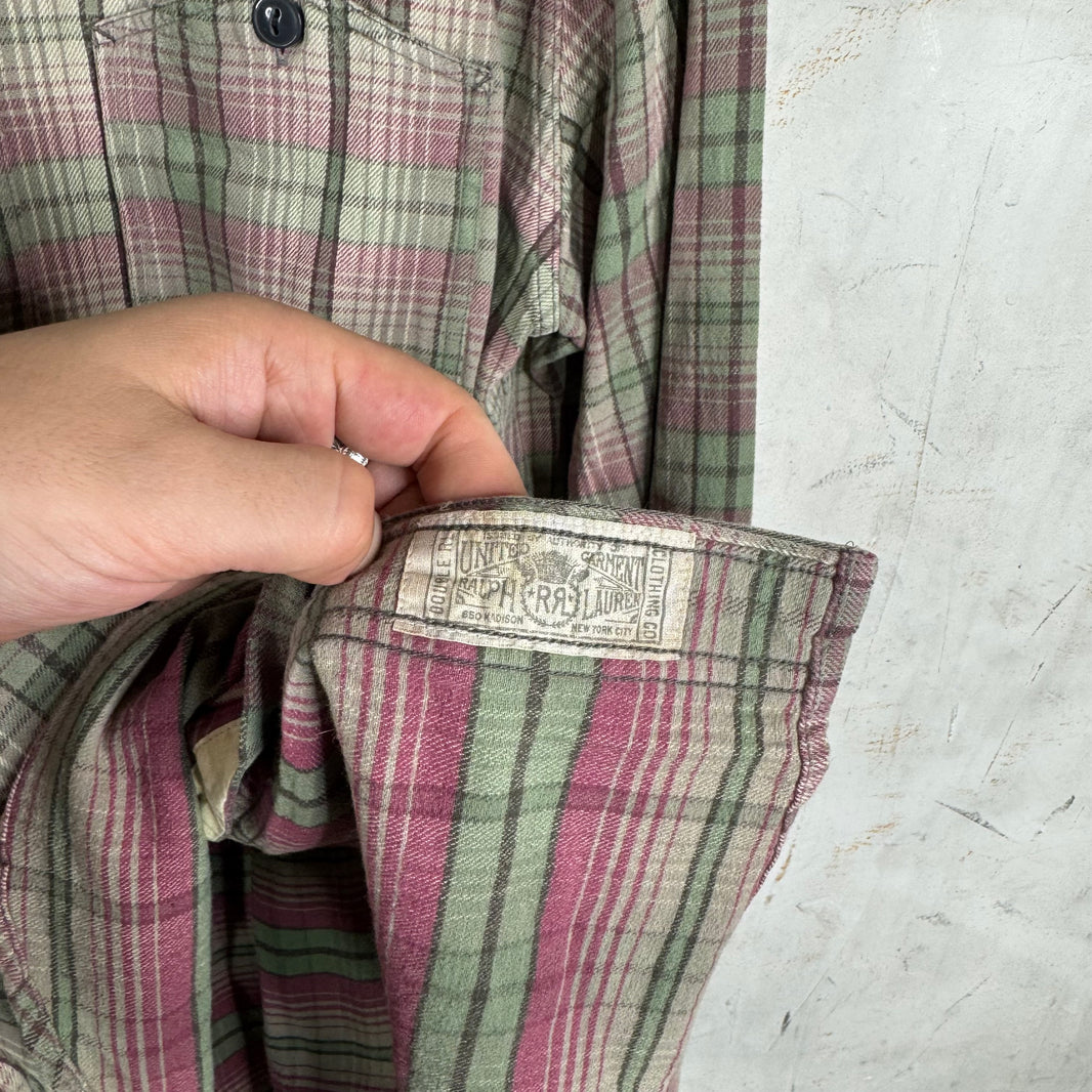 RRL Pink/Green Plaid Flannel