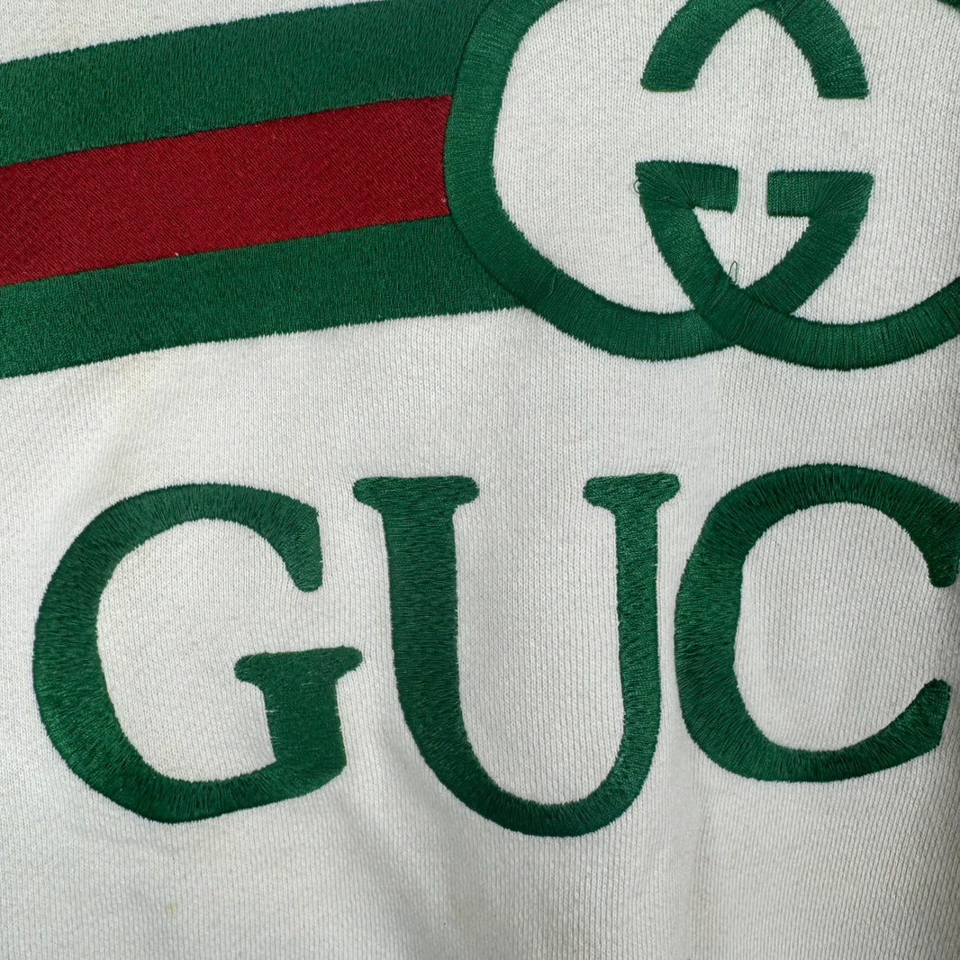 Gucci Beige Double G Embroidered Crewneck
