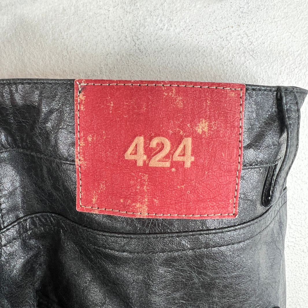 424 Paper Leather Jeans