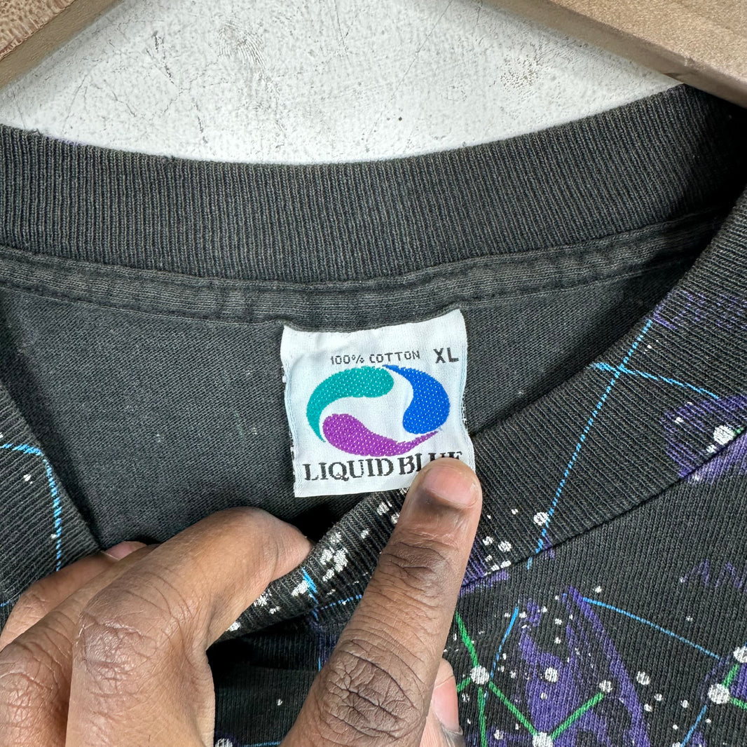 Vintage Liquid Blue Zodiac Galaxy T-Shirt