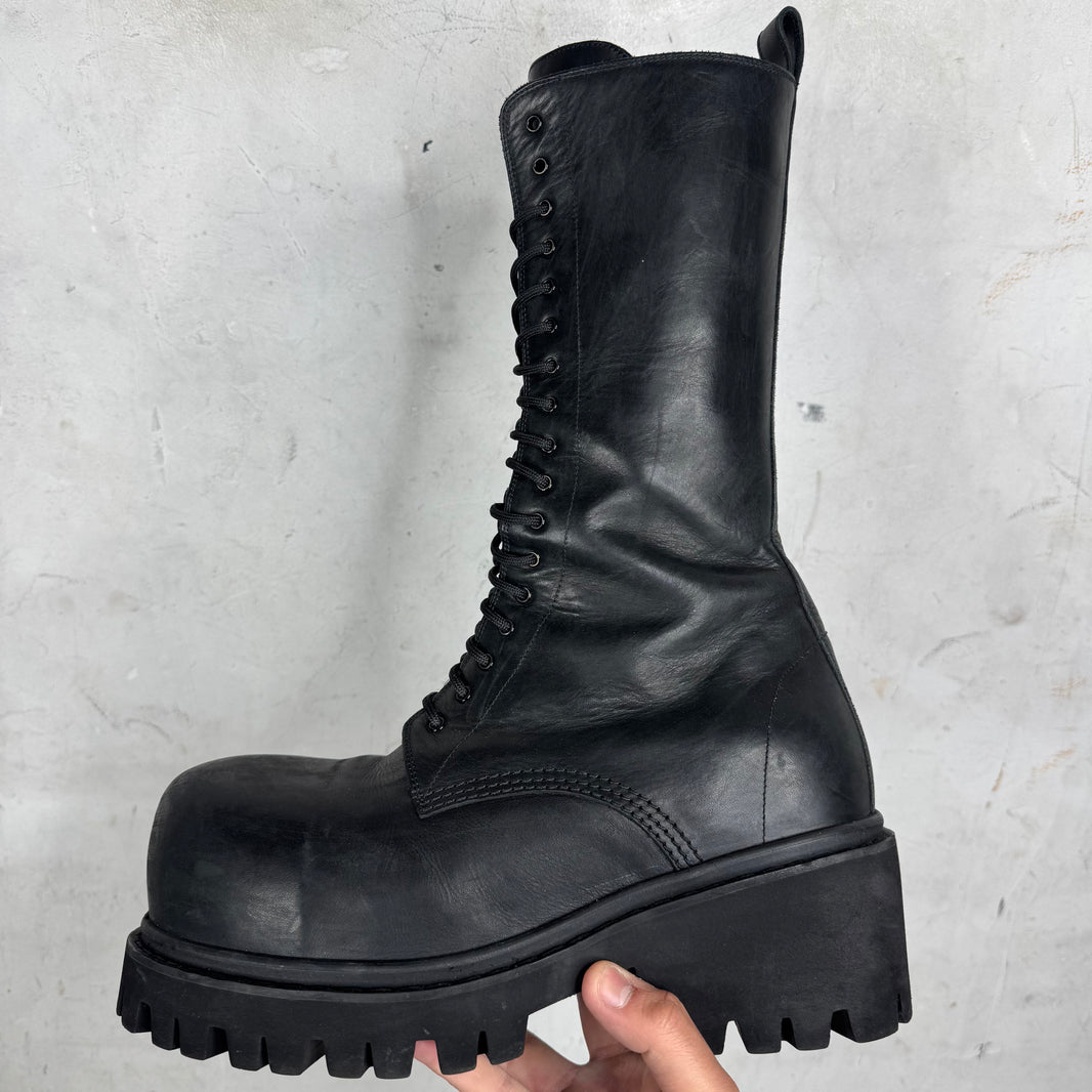 Balenciaga Leather Runway Stomper Boots
