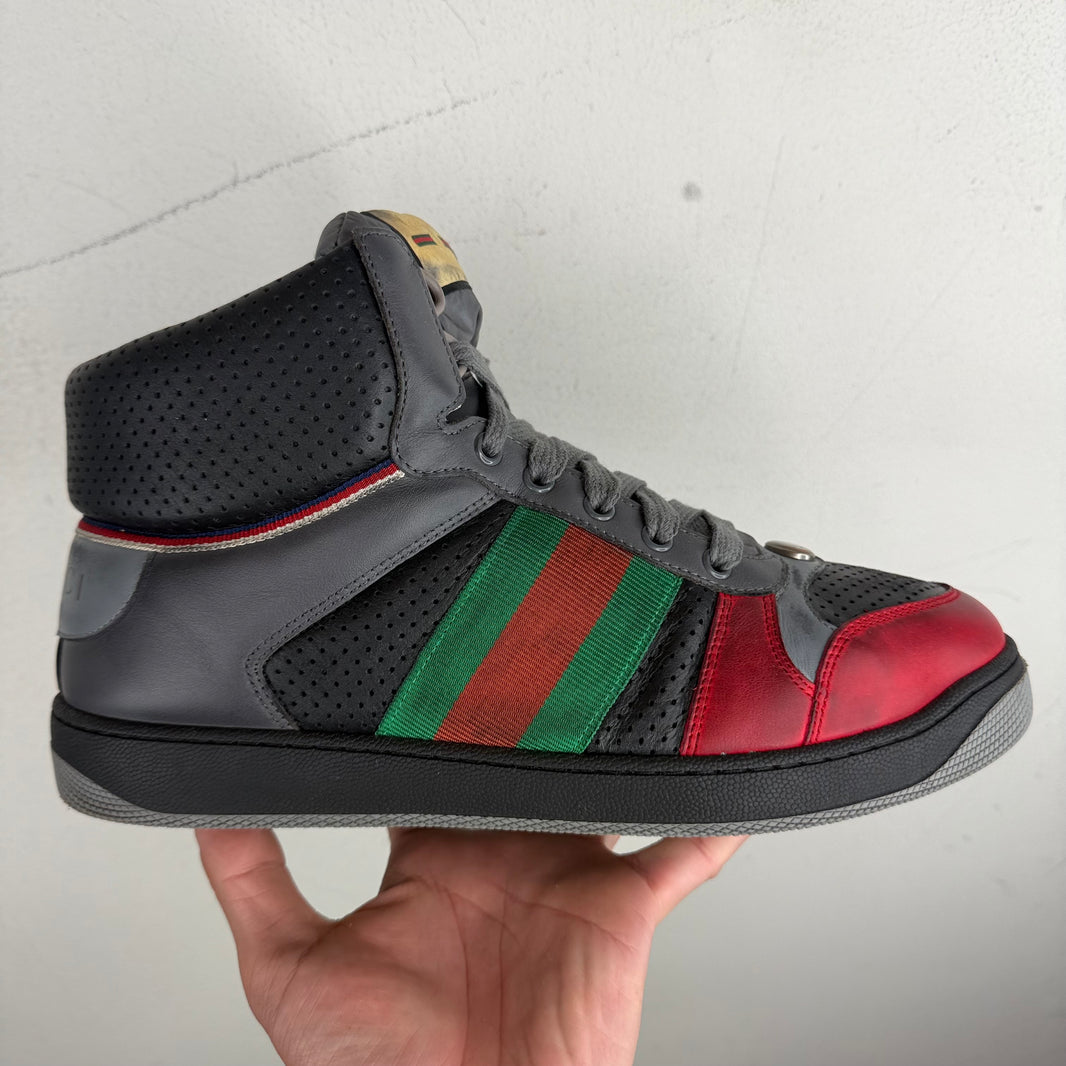 Gucci Distressed Hi-Top Screener Sneakers