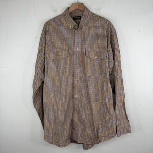 Balenciaga Brown Plaid Oversized Button Up Shirt