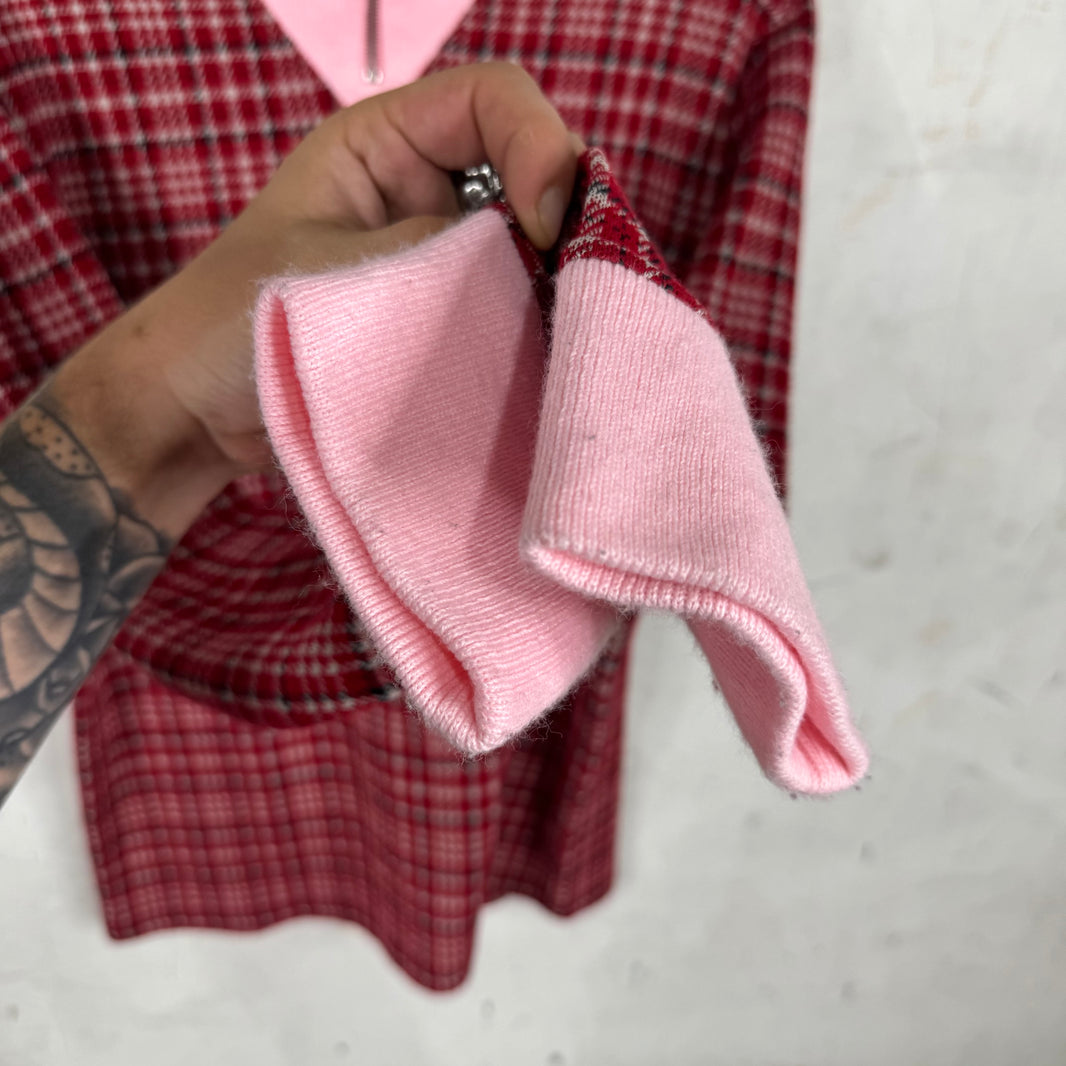 Calvin Klein 205W39NYC 1/4 Zip Plaid Sweater