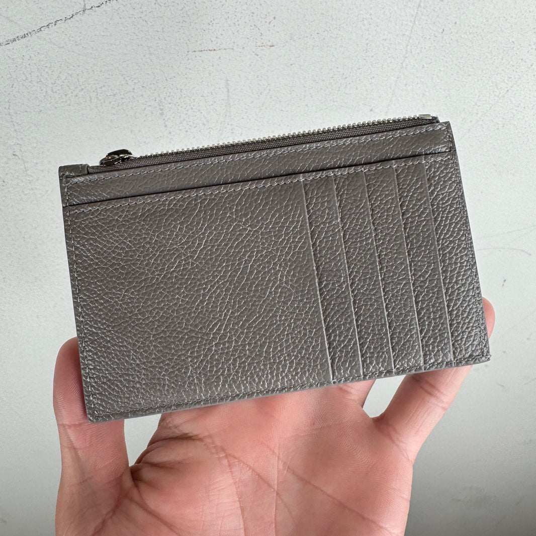 Balenciaga Gray Zipped Card Holder Wallet