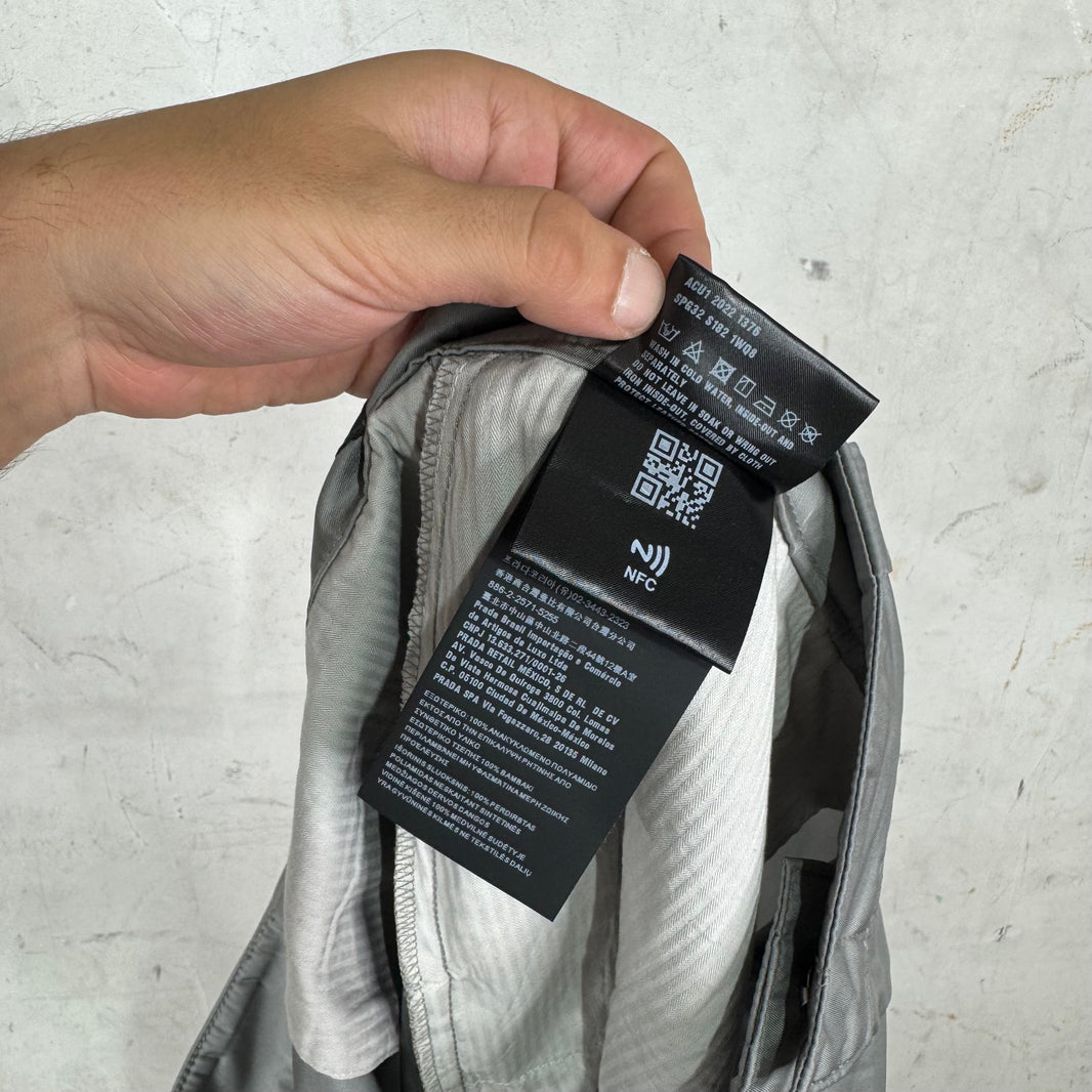 Prada Renylon Plaqued Grey Shorts