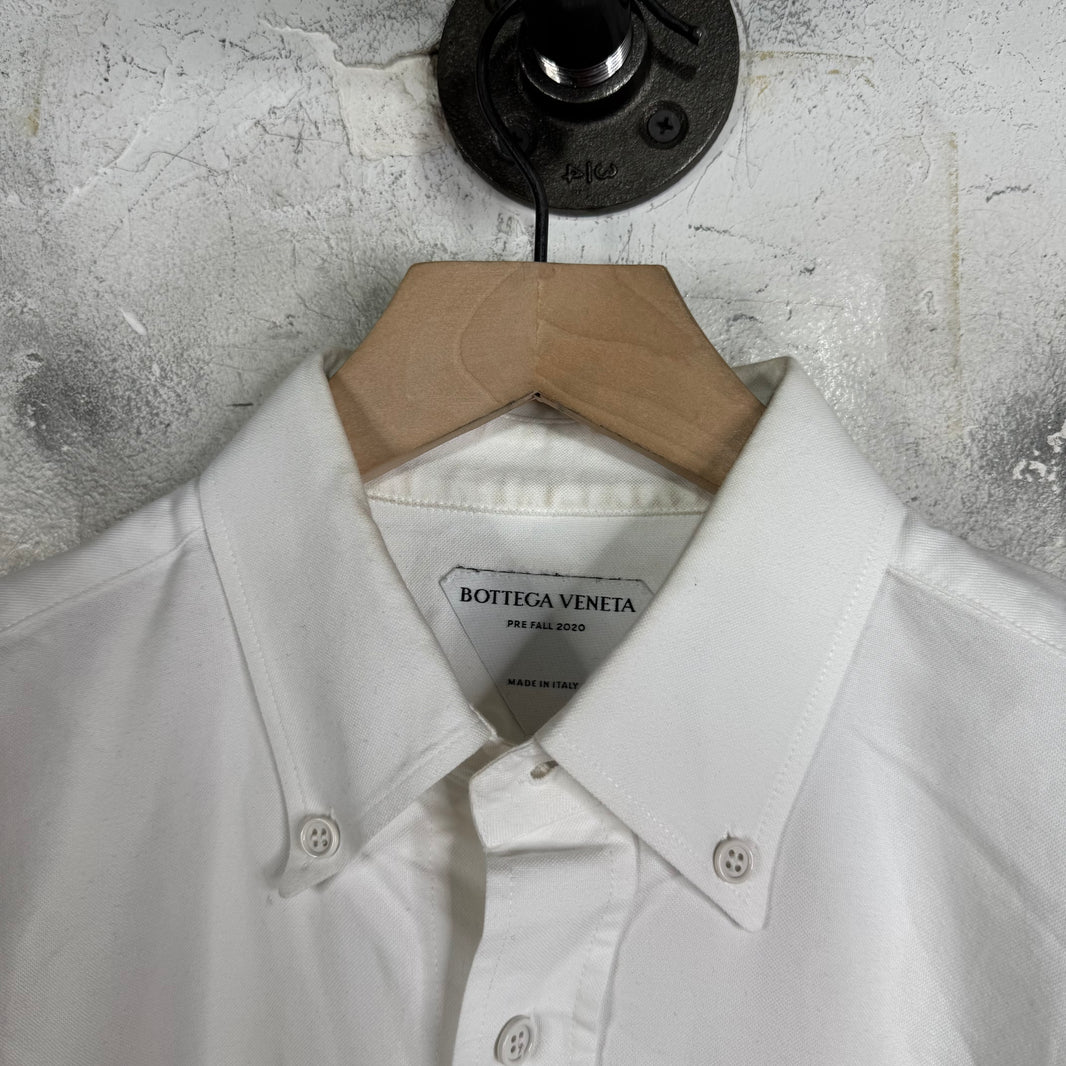 Bottega Veneta White Canvas LS Button Up
