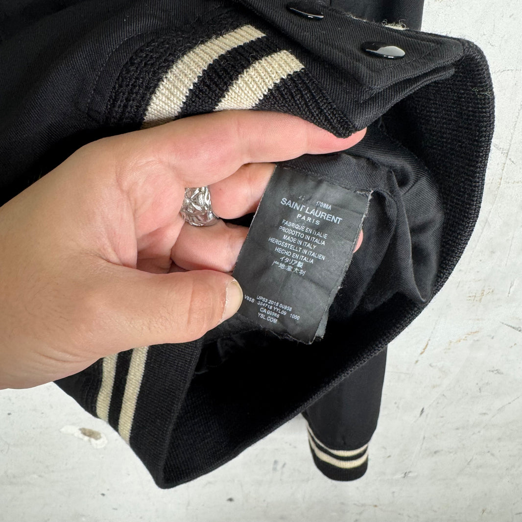 Saint Laurent Black Tonal Light Wool Teddy Jacket