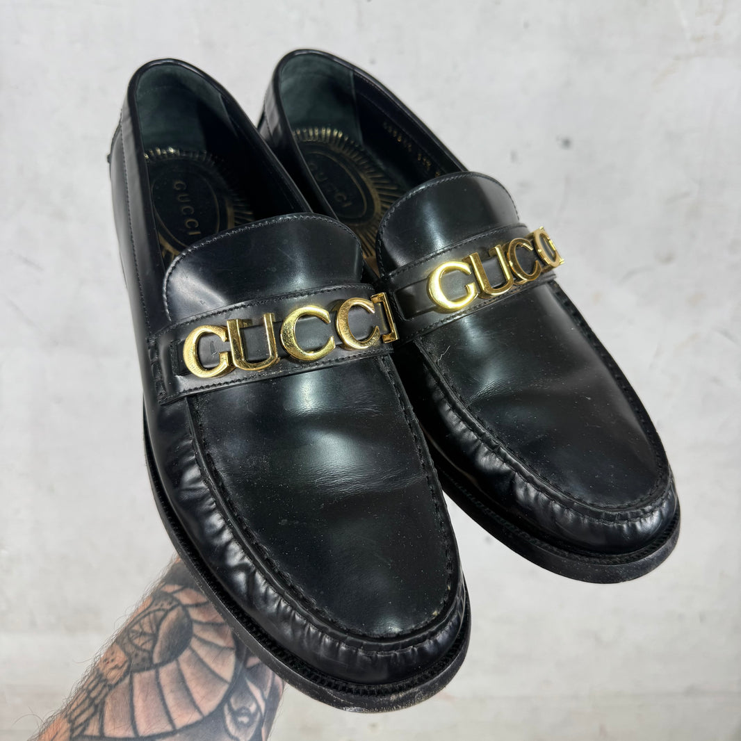 Gucci Spell-Out Penny Loafers