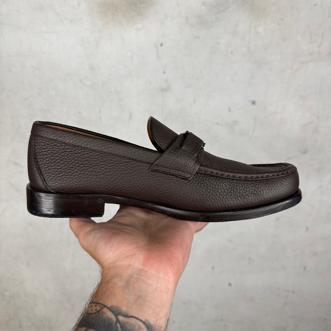 Louis Vuitton Brown Leather Buckled Loafers